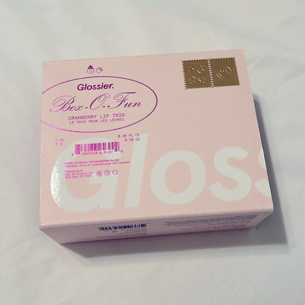 Glossier New Box-O-Fun Cranberry Lip Trio